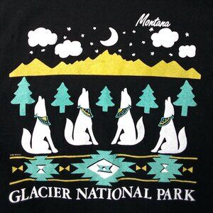 Vintage Glacier National Park Montana Wolves T-Shirt